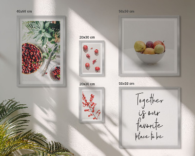 Pared galería de arte composiciones de frutas y plantas