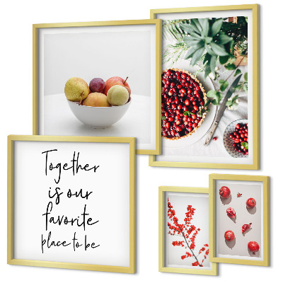 Pared galería de arte composiciones de frutas y plantas