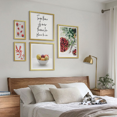 Pared galería de arte composiciones de frutas y plantas