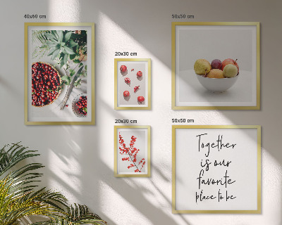 Pared galería de arte composiciones de frutas y plantas