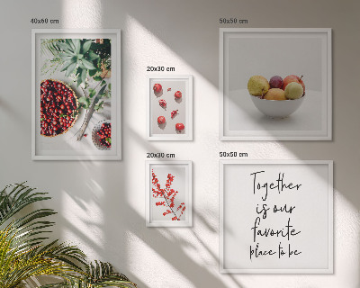 Pared galería de arte composiciones de frutas y plantas