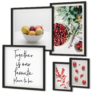 Pared galería de arte composiciones de frutas y plantas