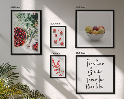Pared galería de arte composiciones de frutas y plantas