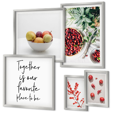 Pared galería de arte composiciones de frutas y plantas