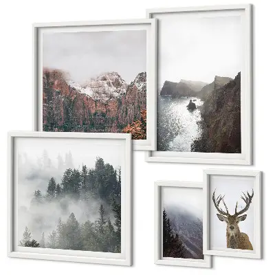 Conjunto de cuadros decorativos con paisajes de vida silvestre