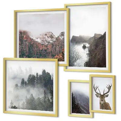 Conjunto de cuadros decorativos con paisajes de vida silvestre