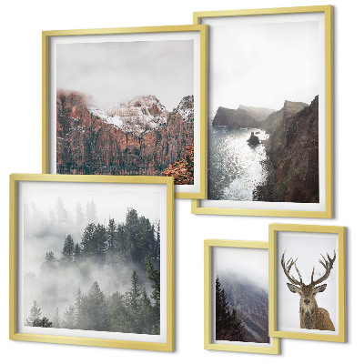 Conjunto de cuadros decorativos paisajes de vida silvestre
