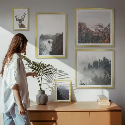Conjunto de cuadros decorativos con paisajes de vida silvestre