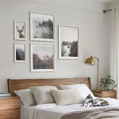 Conjunto de cuadros decorativos con paisajes de vida silvestre