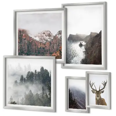 Conjunto de cuadros decorativos con paisajes de vida silvestre