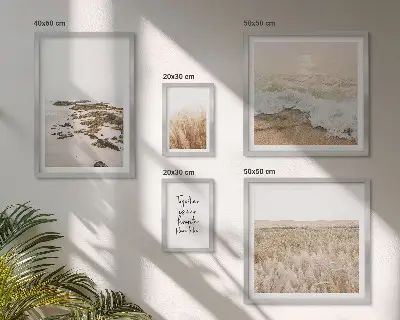 Set de 5 cuadros para salón con paisajes de playa naturales