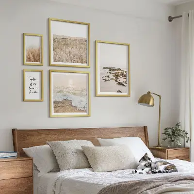 Set de 5 cuadros para salón con paisajes de playa naturales