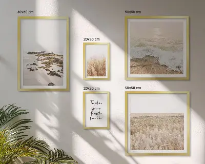 Set de 5 cuadros para salón con paisajes de playa naturales