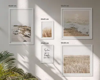 Set de 5 cuadros para salón con paisajes de playa naturales