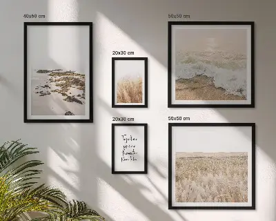 Set de 5 cuadros para salón con paisajes de playa naturales