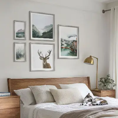 Conjunto de cuadros decorativos con paisajes naturales de montaña
