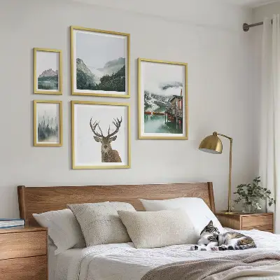 Conjunto de cuadros decorativos con paisajes naturales de montaña