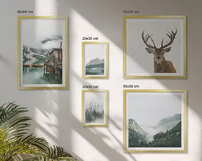 Conjunto de cuadros decorativos con paisajes naturales de montaña