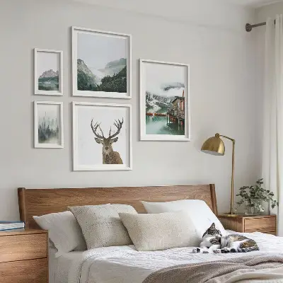 Conjunto de cuadros decorativos con paisajes naturales de montaña