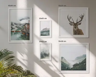Conjunto de cuadros decorativos con paisajes naturales de montaña