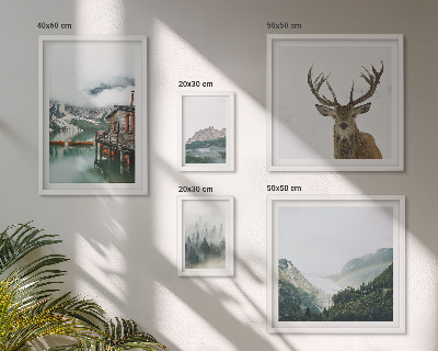 Conjunto de cuadros decorativos paisajes naturales de montaña