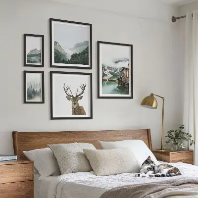 Conjunto de cuadros decorativos con paisajes naturales de montaña