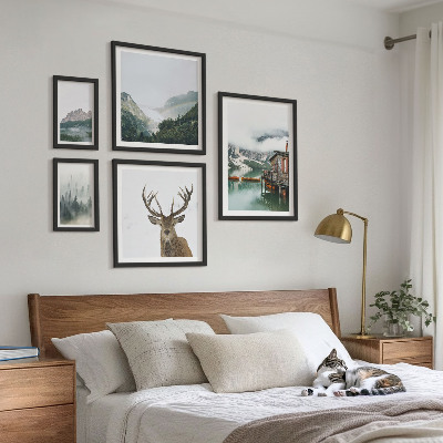 Conjunto de cuadros decorativos paisajes naturales de montaña