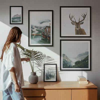 Conjunto de cuadros decorativos paisajes naturales de montaña