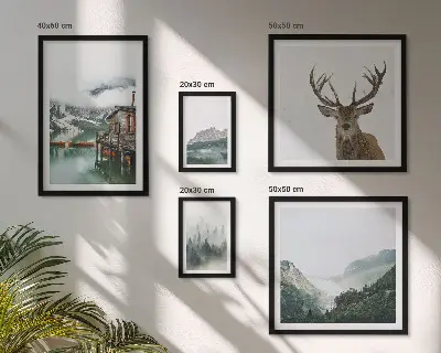Conjunto de cuadros decorativos con paisajes naturales de montaña