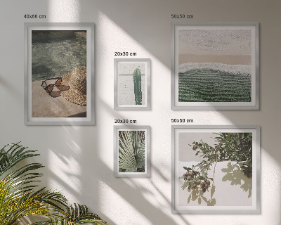 Set de 5 cuadros para salón Relajación acuática con plantas de verano