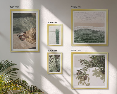 Set de 5 cuadros para salón Relajación acuática con plantas de verano