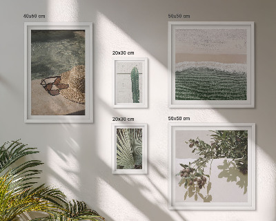 Set de 5 cuadros para salón Relajación acuática con plantas de verano