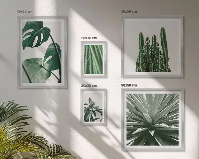 Conjunto de cuadros decorativos de plantas tropicales verdes para interior