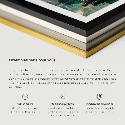 Conjunto de cuadros decorativos de naturaleza con vida silvestre y montañas