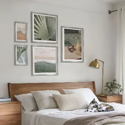 Set de 5 cuadros para salón con elegantes temas acuáticos de vacaciones