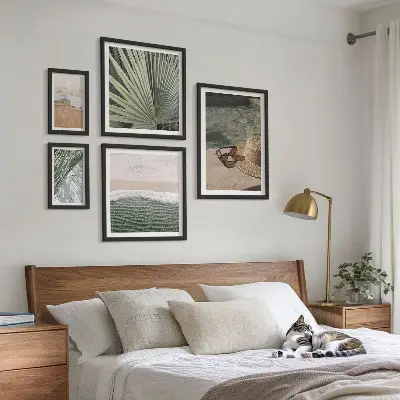 Set de 5 cuadros para salón con elegantes temas acuáticos de vacaciones