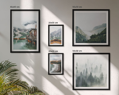 Pared galería de arte Paisajes de montaña, casas, agua