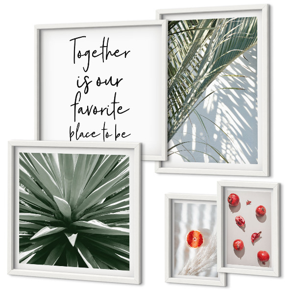 Conjunto de cuadros decorativos Estilo bohemio, plantas, frutas, trópicos