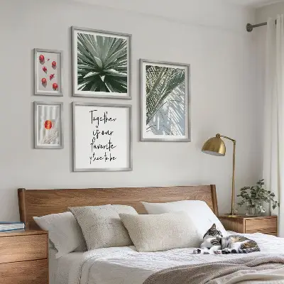 Conjunto de cuadros decorativos con diseño de plantas y frutas de estilo bohemio tropical