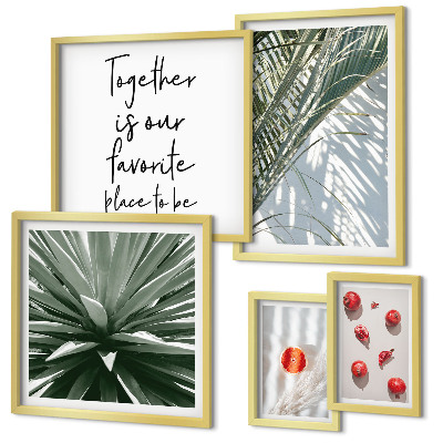 Conjunto de cuadros decorativos Estilo bohemio, plantas, frutas, trópicos