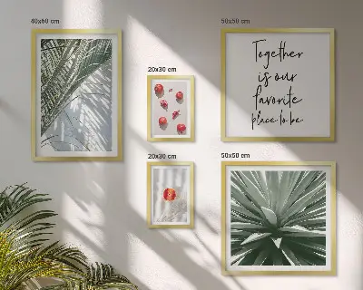 Conjunto de cuadros decorativos con diseño de plantas y frutas de estilo bohemio tropical