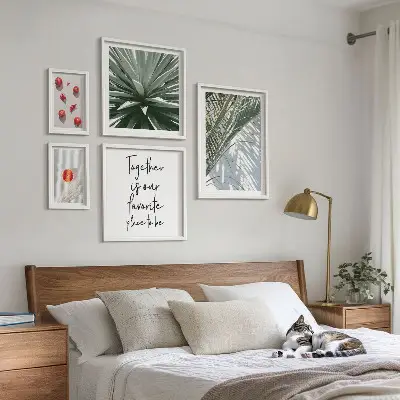 Conjunto de cuadros decorativos con diseño de plantas y frutas de estilo bohemio tropical
