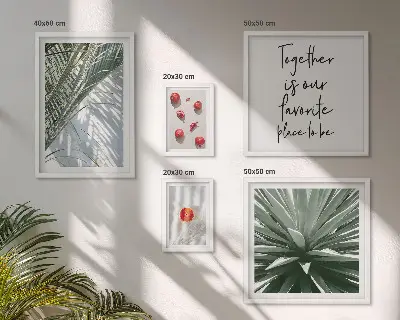 Conjunto de cuadros decorativos con diseño de plantas y frutas de estilo bohemio tropical