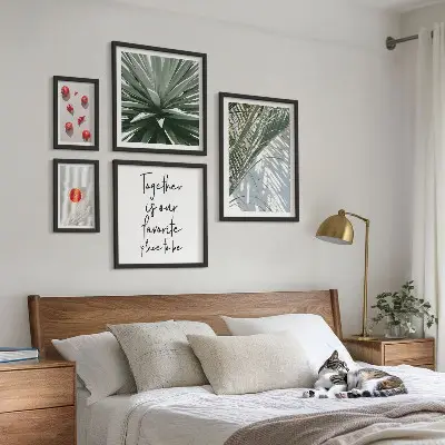 Conjunto de cuadros decorativos con diseño de plantas y frutas de estilo bohemio tropical