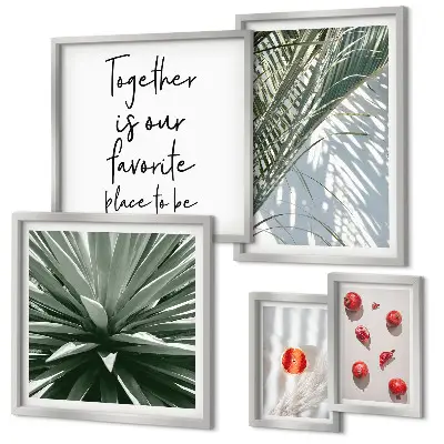 Conjunto de cuadros decorativos con diseño de plantas y frutas de estilo bohemio tropical