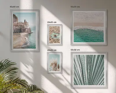 Conjunto de cuadros decorativos con diseño de vistas elegantes al mar