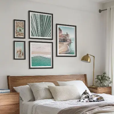 Conjunto de cuadros decorativos con diseño de vistas elegantes al mar