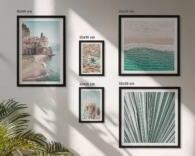 Conjunto de cuadros decorativos con diseño de vistas elegantes al mar