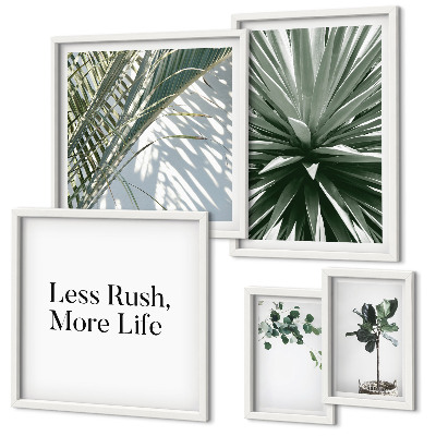 Conjunto de cuadros decorativos Decoraciones modernas con hojas verdes