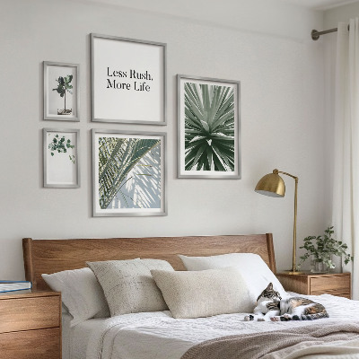 Conjunto de cuadros decorativos Decoraciones modernas con hojas verdes